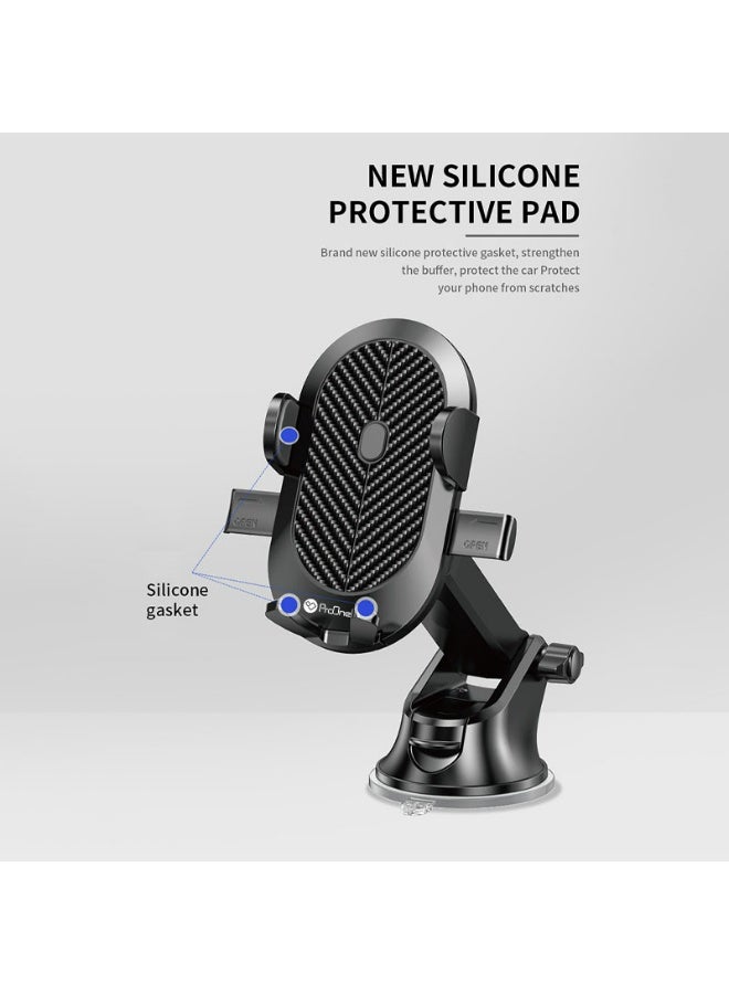 ProOne PHL1150 Mobile phone Holder - Dashboard Mobile Holder with Suction - Black - Secure and Adjustable Car Phone Holder - 360Rotation, and Universal Compatibility for Safe and Easy Navigation - Image 4